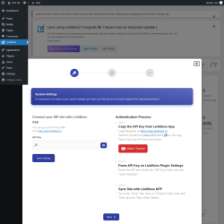 Page screenshot: Linkboss ‹ Test site — WordPress
