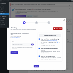 Page screenshot: LinkBoss ‹ Test site — WordPress