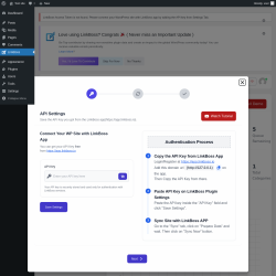 Page screenshot: LinkBoss ‹ Test site — WordPress