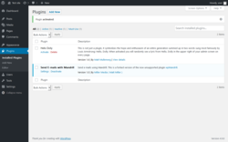 Page screenshot: Plugins ‹ Test site — WordPress