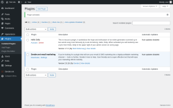 Page screenshot: Plugins ‹ Test site — WordPress