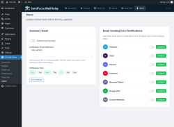 Page screenshot: SF Mail Relay &rarr; Alerts