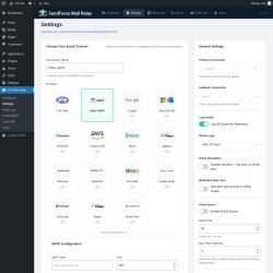 Page screenshot: SF Mail Relay &rarr; Settings