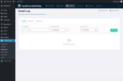 Page screenshot: SF Mail Relay &rarr; Email Log