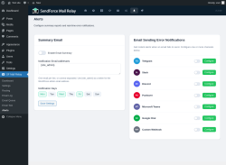 Page screenshot: SF Mail Relay &rarr; Alerts