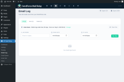 Page screenshot: SF Mail Relay &rarr; Email Log