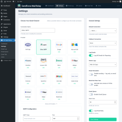 Page screenshot: SF Mail Relay &rarr; Settings