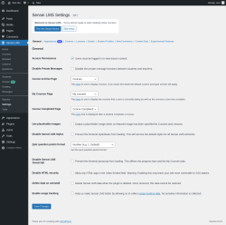 Page screenshot: Sensei LMS → Settings