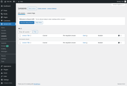 Page screenshot: Sensei LMS → Lessons