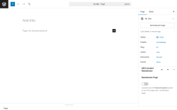 Page screenshot: Add Page ‹ Test site — WordPress