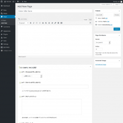 Page screenshot: Add New Page &lsaquo; Test site &mdash; WordPress