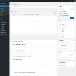 Page screenshot: Add New Post &lsaquo; Test site &mdash; WordPress