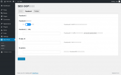 Page screenshot: SEO PACK &rarr; OGP設定 &rarr; Facebook