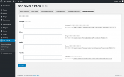 Page screenshot: SEO PACK &rarr; Webmaster tools