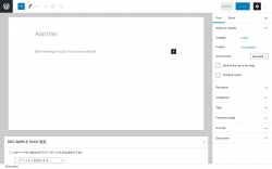 Page screenshot: Add New Post &lsaquo; Test site &mdash; WordPress