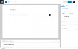 Page screenshot: Add New Page &lsaquo; Test site &mdash; WordPress