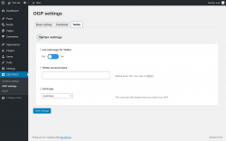 Page screenshot: SEO PACK &rarr; OGP settings &rarr; Twitter