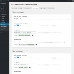 Page screenshot: SEO PACK &rarr; Other archives