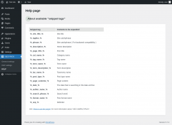 Page screenshot: SEO PACK &rarr; HELP