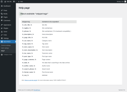Page screenshot: SEO PACK &rarr; HELP
