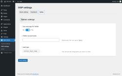 Page screenshot: SEO PACK &rarr; OGP settings &rarr; Twitter