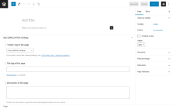 Page screenshot: Add New Page &lsaquo; Test site &mdash; WordPress