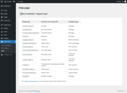 Page screenshot: SEO PACK &rarr; HELP