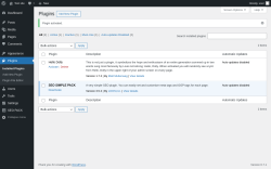 Page screenshot: Plugins &lsaquo; Test site &mdash; WordPress