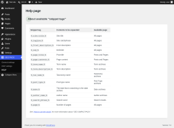 Page screenshot: SEO PACK &rarr; HELP