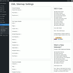 Page screenshot: Wordpress SEO → XML Sitemap