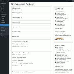 Page screenshot: Wordpress SEO → Breadcrumbs
