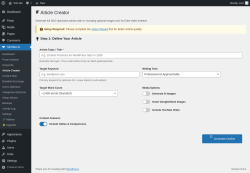 Page screenshot: SEOBot AI &rarr; Article Creator