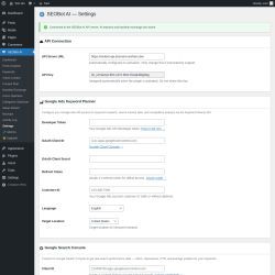 Page screenshot: SEOBot AI &rarr; Settings