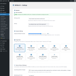 Page screenshot: SEOBot AI &rarr; Settings