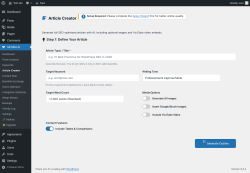 Page screenshot: SEOBot AI &rarr; Article Creator