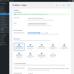 Page screenshot: SEOBot AI &rarr; Settings