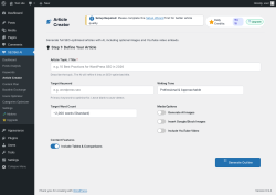 Page screenshot: SEOBot AI &rarr; Article Creator