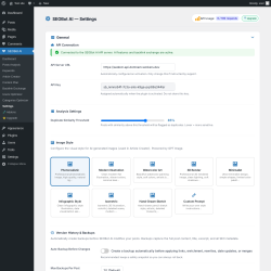 Page screenshot: SEOBot AI &rarr; Settings