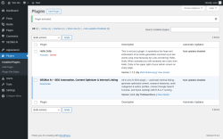 Page screenshot: Plugins &lsaquo; Test site &mdash; WordPress