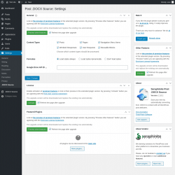 Page screenshot: Settings &rarr; .DOCX Source