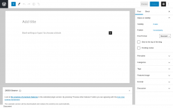 Page screenshot: Add New Post &lsaquo; Test site &mdash; WordPress