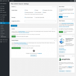 Page screenshot: Settings &rarr; .DOCX Source