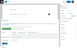 Page screenshot: Add New Post &lsaquo; Test site &mdash; WordPress