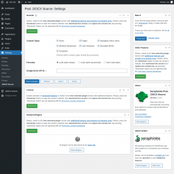 Page screenshot: Settings &rarr; .DOCX Source