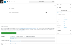 Page screenshot: Add New Post &lsaquo; Test site &mdash; WordPress