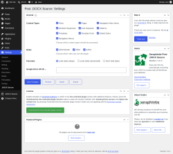 Page screenshot: Settings &rarr; .DOCX Source