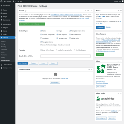 Page screenshot: Settings &rarr; .DOCX Source