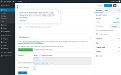 Page screenshot: Add New Post &lsaquo; Test site &mdash; WordPress