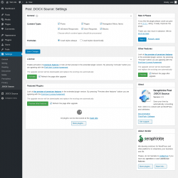 Page screenshot: Settings &rarr; .DOCX Source