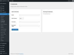 Page screenshot: ServicePress &rarr; Credentials